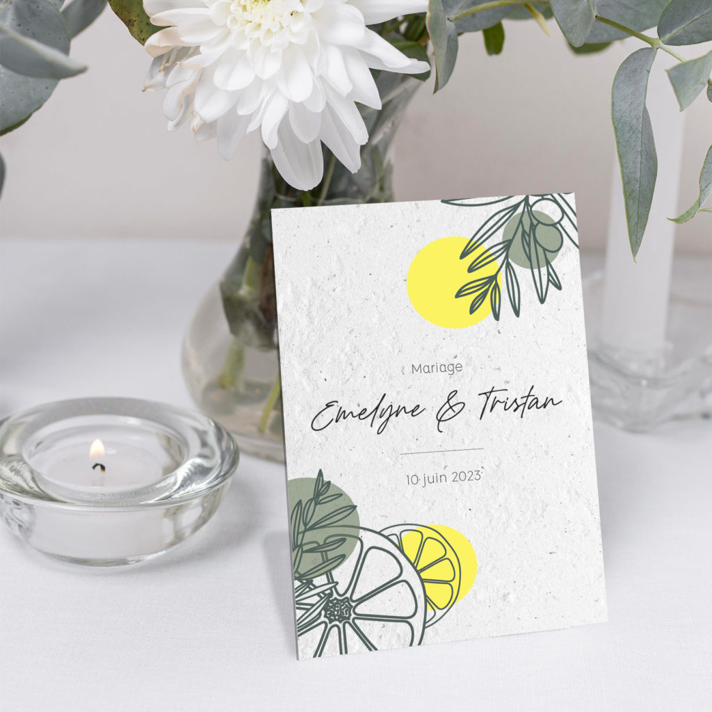 Faire-part mariage papier recyclé